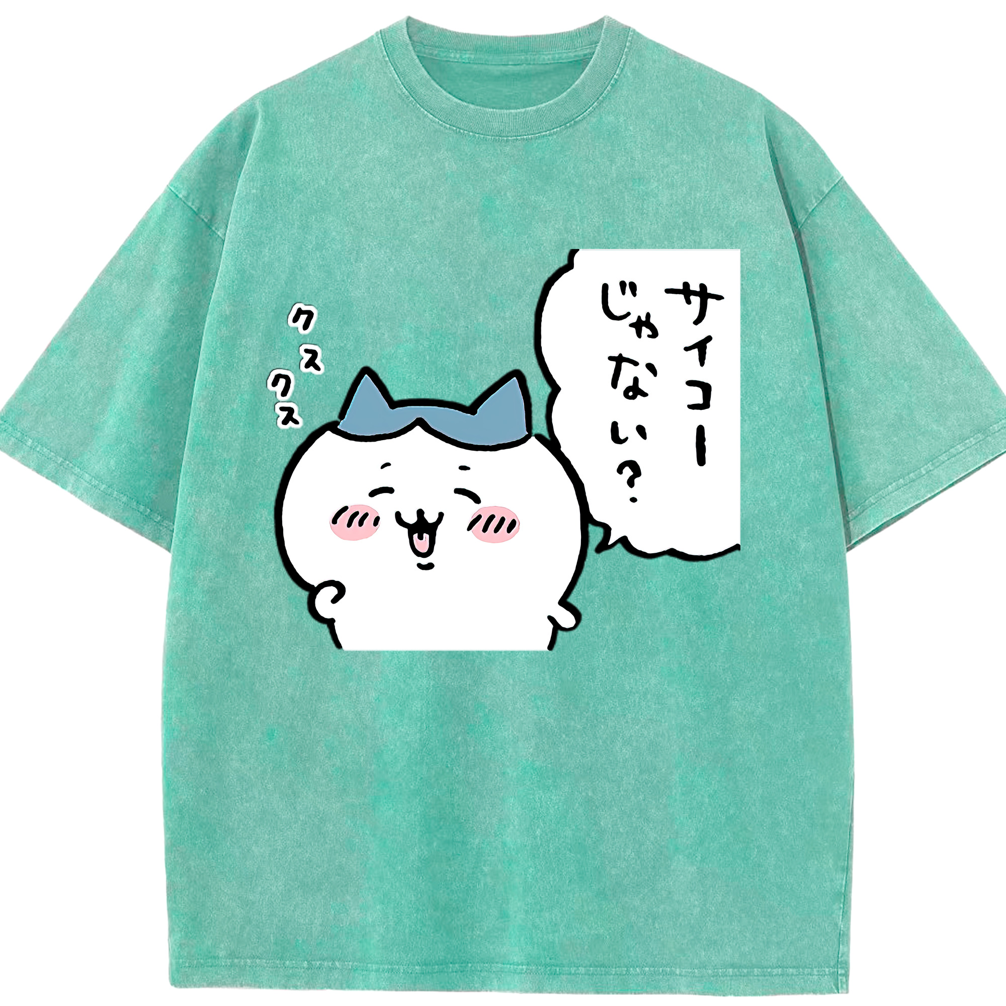 （画像用） ちいかわ ハチワレ Chii-kawa hachiware 綿100% ヴィンテージ風 半袖Tシャツ（フロントプリント）